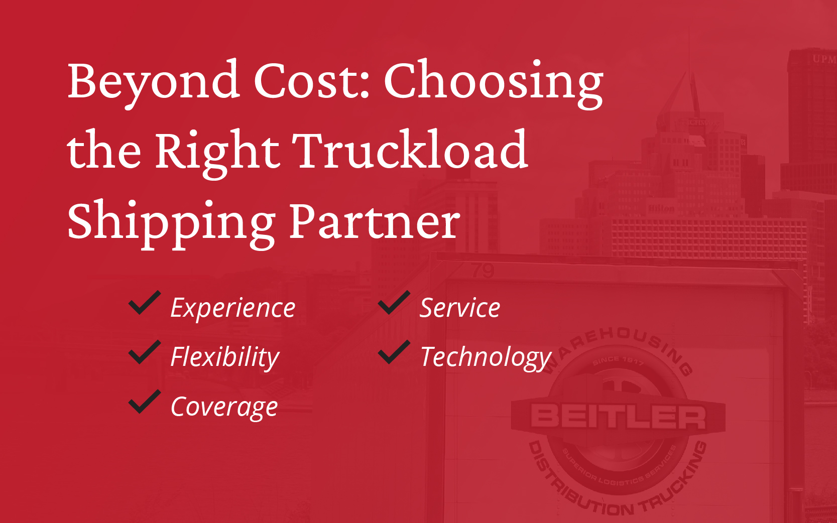 Truckload Shipping | Beitler Logistics Services